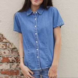 Vintage Short Sleeve Denim Button Down